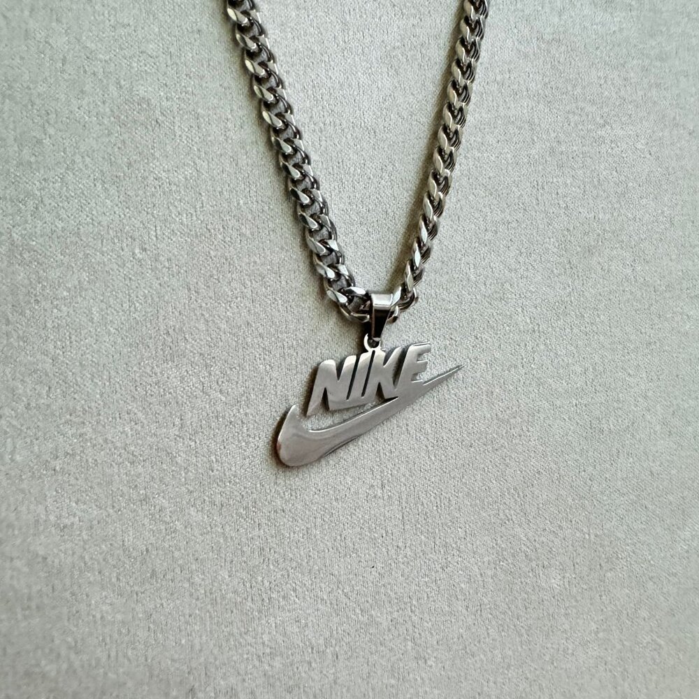 NIKE + Swoosh Necklace - 5mm Cuban - Silver - 22 Inches